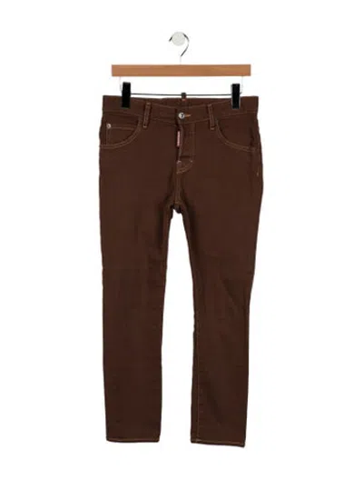 Pre-owned Dsquared2 Mid-rise Skinny Leg Jeans In Brown