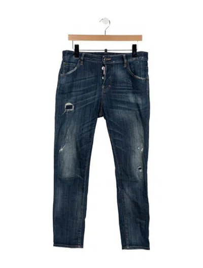 Pre-owned Dsquared2 Mid-rise Straight Leg Jeans In Blue