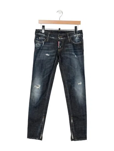 Pre-owned Dsquared2 Mid-rise Straight Leg Jeans In Blue