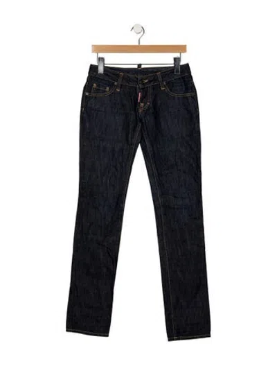 Pre-owned Dsquared2 Mid-rise Straight Leg Jeans In Blue