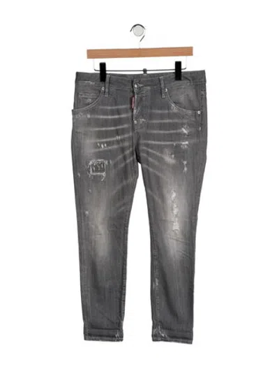 Pre-owned Dsquared2 Mid-rise Straight Leg Jeans In Grey