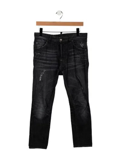 Pre-owned Dsquared2 Mid-rise Straight Leg Jeans In Grey