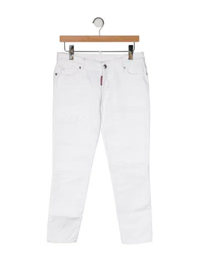 Pre-owned Dsquared2 Mid-rise Straight Leg Jeans In White