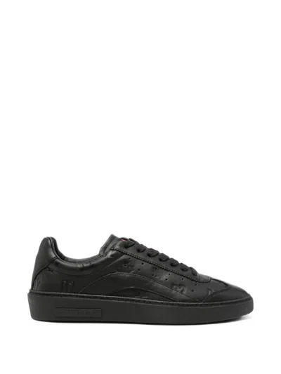 Dsquared2 Rider Leather Sneakers With Embossed Logo In Animal Print