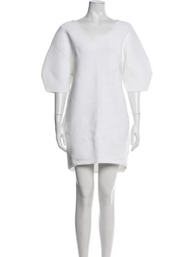 Pre-owned Dsquared2 Scoop Neck Mini Dress In White