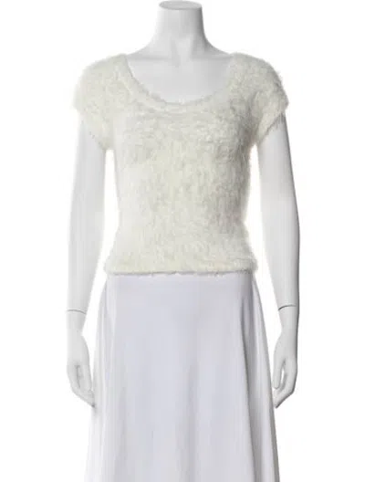Pre-owned Dsquared2 Scoop Neck Short Sleeve Top In Neutrals