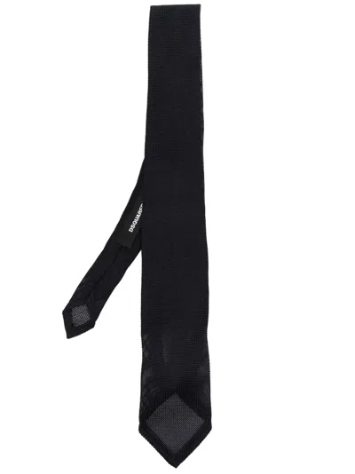 Dsquared2 Silk Lightweight Tie In Blue