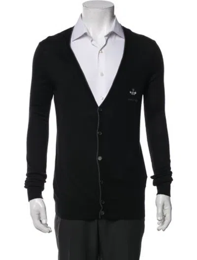 Pre-owned Dsquared2 Silk V-neck Cardigan In Black
