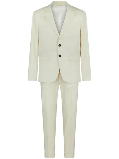 Dsquared2 Single-breasted Cotton-blend Blazer In Neutrals