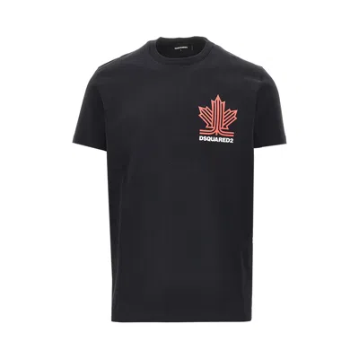 Dsquared2 Ski Leaf T-shirt In Black