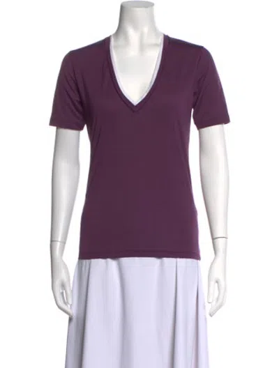 Pre-owned Dsquared2 V-neck Short Sleeve T-shirt In Purple