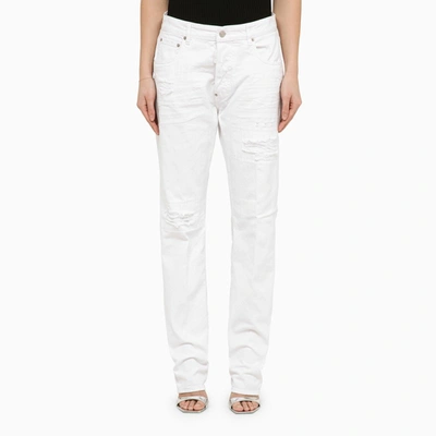 Dsquared2 White Trousers With Cotton Wear
