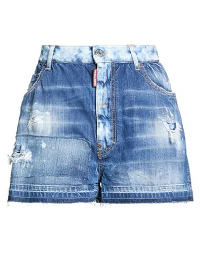 Dsquared2 Woman Denim Shorts Blue Size 6 Cotton