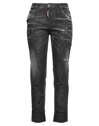 Dsquared2 Woman Jeans Black Size 2 Cotton, Elastane