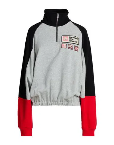 Dsquared2 Woman Sweatshirt Grey Size Xxs Cotton In Gray