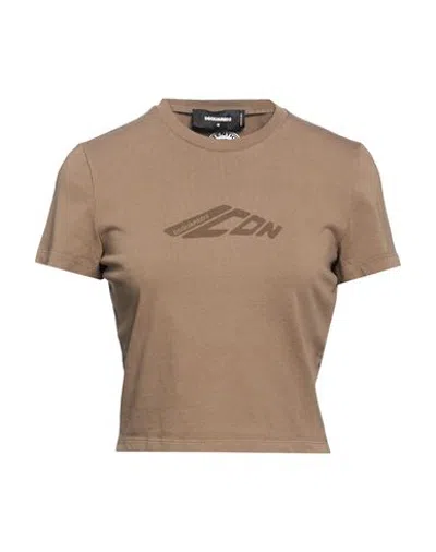 Dsquared2 Woman T-shirt Brown Size Xxs Cotton