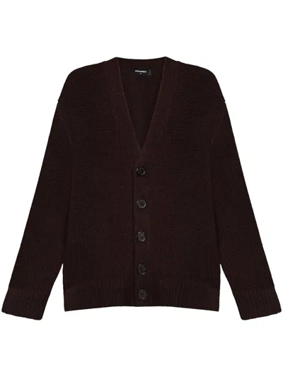 Dsquared2 Women's Wool Cardigan With V-neck And Button Fastening In Burnt Brown