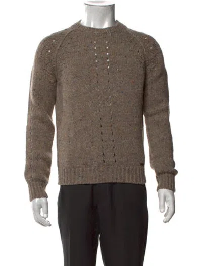 Pre-owned Dsquared2 Wool Tweed Pattern Pullover In Brown