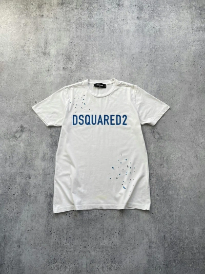Pre-owned Dsquared2 X Vintage Dsquared2 Big Logo Icon T-shirt Y2k In White