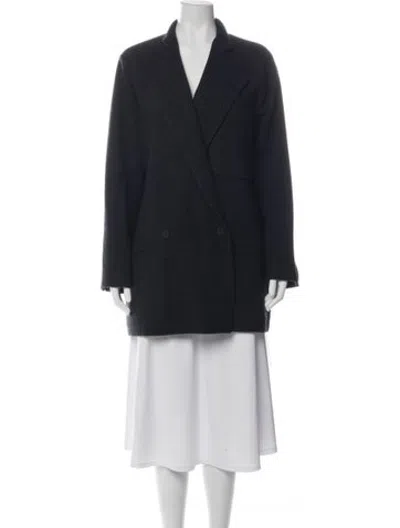 Pre-owned Dušan Cashmere Tweed Pattern Coat In Black/blue