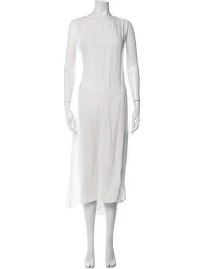 Pre-owned Dušan Linen Midi Length Dress In White