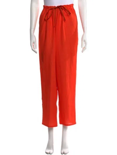 Pre-owned Dušan Linen Straight Leg Pants In Orange