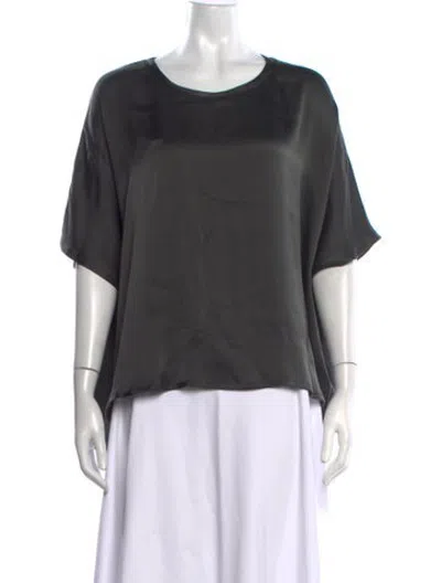 Pre-owned Dušan Silk Crew Neck Top In Grey