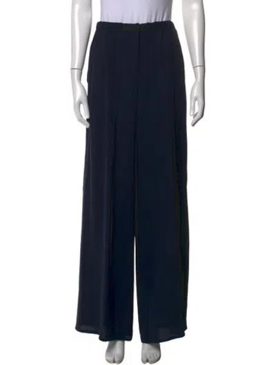 Pre-owned Dušan Silk Wide Leg Pants In Blue
