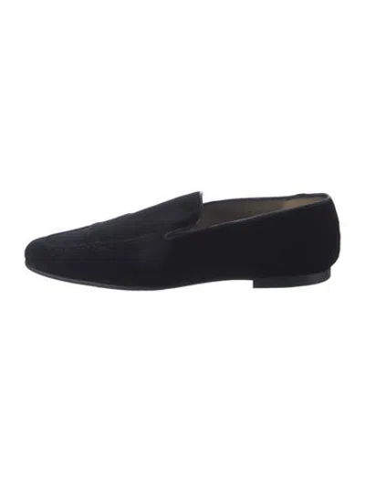 Pre-owned Dušan Velvet Loafers In Black