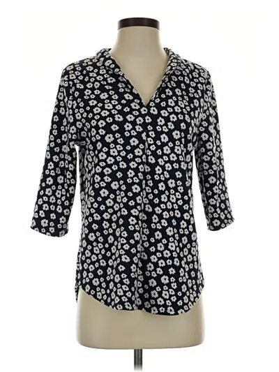 Pre-owned Duffield Lane 3/4 Sleeve Blouse In Black