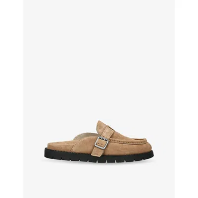 Duke + Dexter Womens Winston Backless Suede Mules Tan Eur 41 / 8 Uk