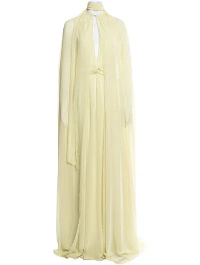 Pre-owned Dundas Halterneck Long Dress In Green/yellow