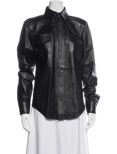 Pre-owned Dundas Leather Jacket In Black