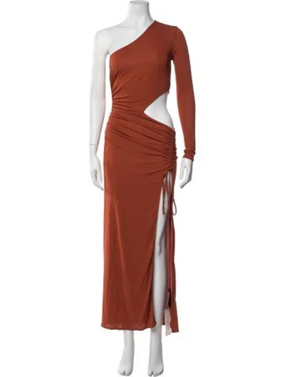 Pre-owned Dundas One-shoulder Long Dress W/ Tags In Orange