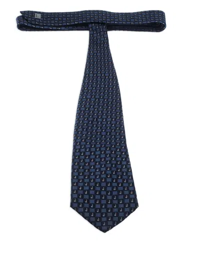 Pre-owned Dunhill 1990s Jacquard-pattern Tie In Blue