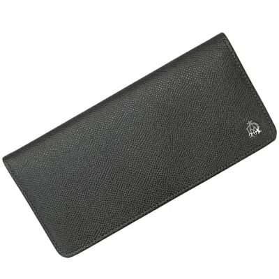 Pre-owned Dunhill Khaki Leather Long Wallet (bi-fold) ()