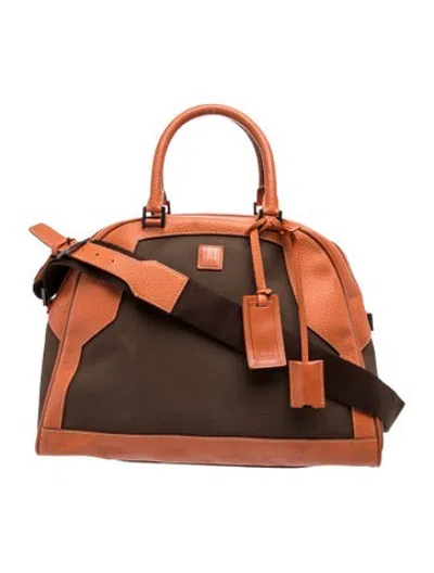 Pre-owned Dunhill Leather 2-way Boston Bag Large In Brown