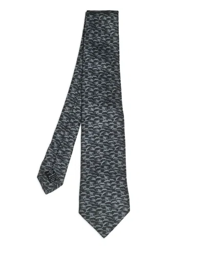 Pre-owned Dunhill Patterned Silk Tie In Black