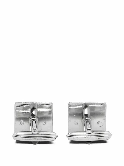 Pre-owned Dunhill Resin Square Cufflinks In Silver