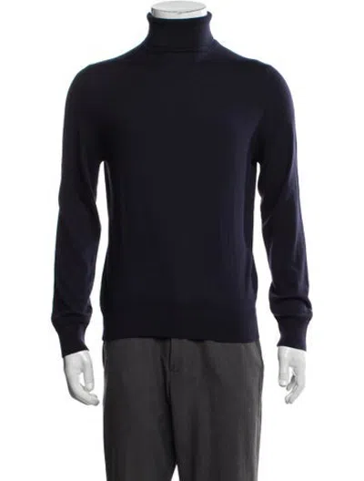 Pre-owned Dunhill Wool Turtleneck Pullover In Blue