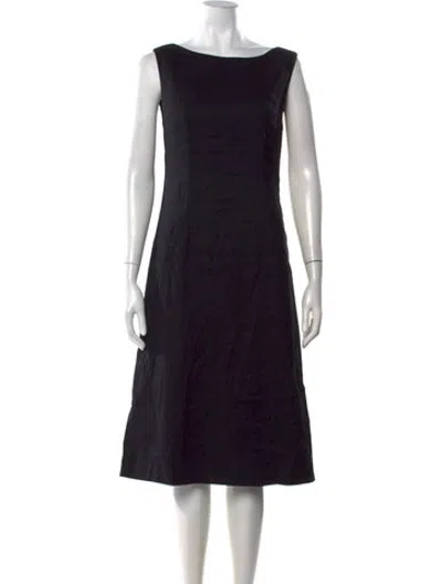 Pre-owned Dunst Bateau Neckline Knee-length Dress In Black