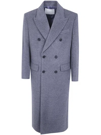 Dunst Tailored Double-breasted Wool And Cashmere Coat In Blue