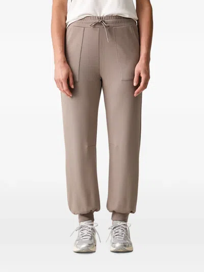 Ea7 Drawstring Elasticated Track Pants In Brown