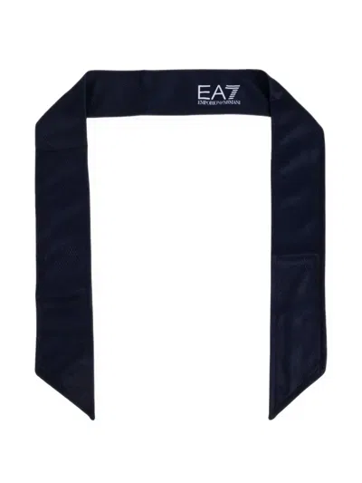 Ea7 Logo-print Headband In Blue