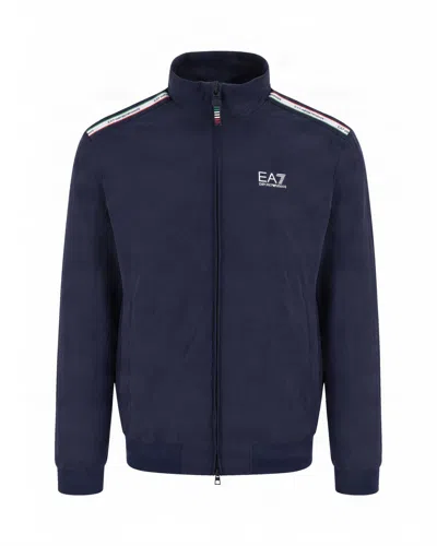 Ea7 Men's Zip-front Track Jacket In Armani Blue