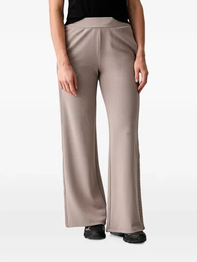 Ea7 Oversized Logo Series Track Pants In Neutral