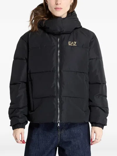 Ea7 Padded Hooded Jacket In Multi