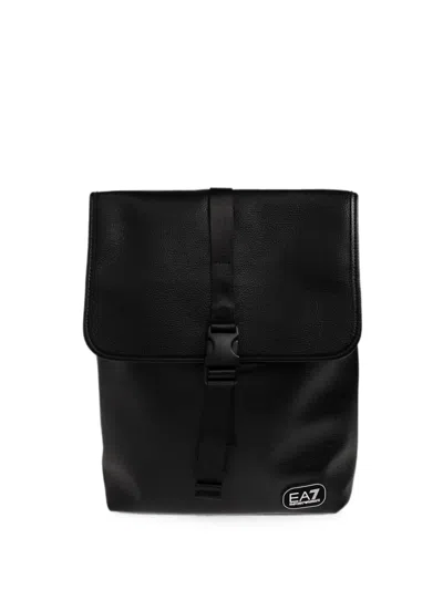 Ea7 Rucksack Mit Logo Und Schnallenverschluss In Black