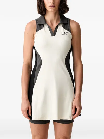 Ea7 Tennis Dress And Shorts Set In Neutral