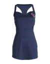 Ea7 Woman Mini Dress Navy Blue Size Xxl Polyester, Elastane
